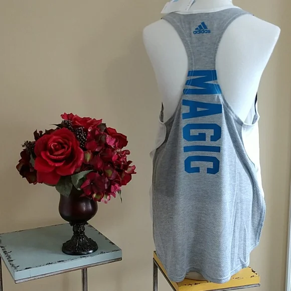 Orlando Magic NEW NBA Adidas Womens Tank Top Split Side Racerback Color Block XL - Picture 2 of 8